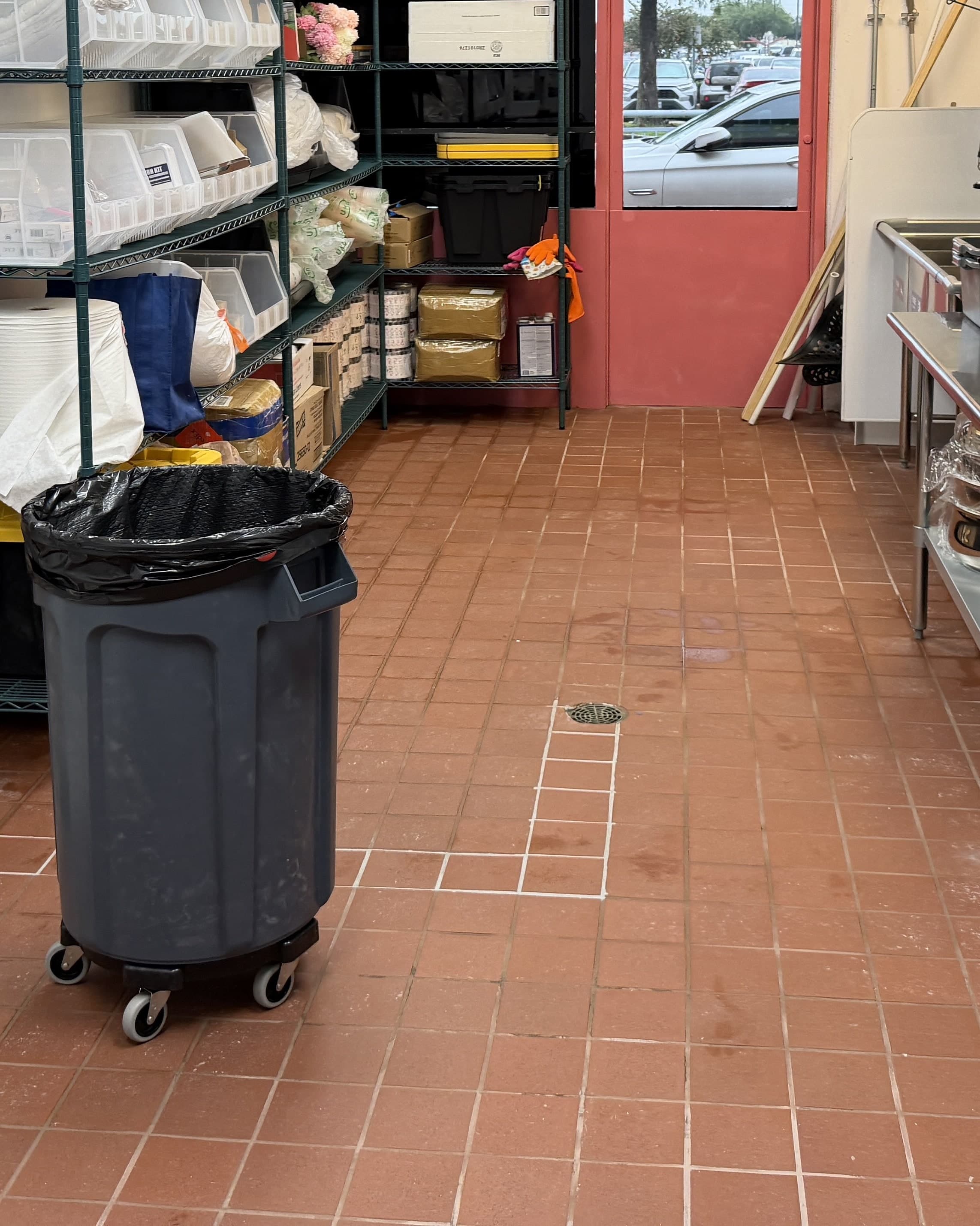 The same commercial kitchen back-of-house floor clean and spotless after a Gen 2 clean